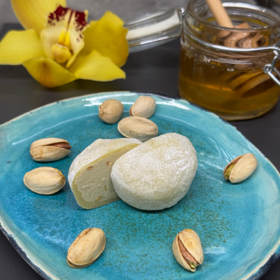 Projekt bez nazwy (61) Lody Mochi o smaku prażonej pistacji z miodem 4 szt.